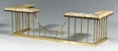 Brass and leather fire fender,