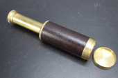 BRASS AND LEATHER POCKET BINOC