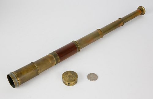 BRASS AND MAHOGANY 3-DRAW