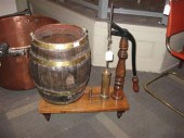Brass and mahogany pump    Wil