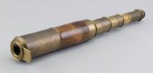 BRASS AND MAHOGANY THREE-DRAW