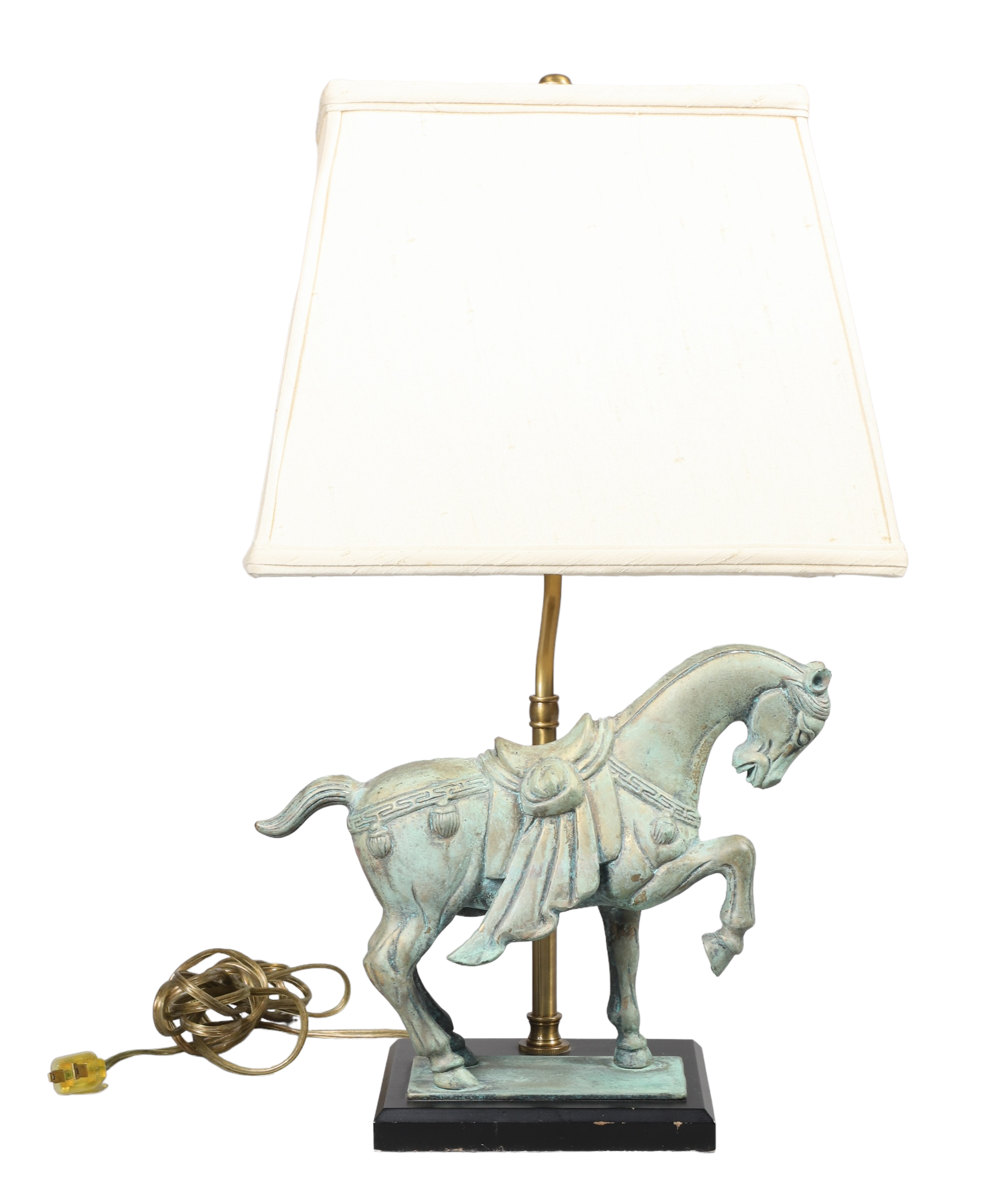 Brass and metal table lamp with