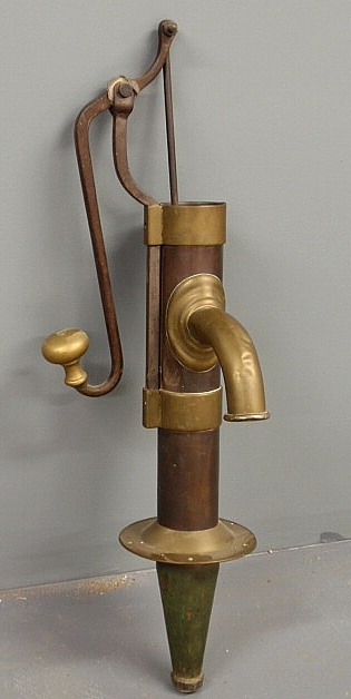 Brass and metal water pump mid 20th
