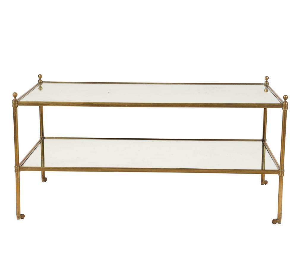 BRASS AND MIRROR GLASS COCKTAIL