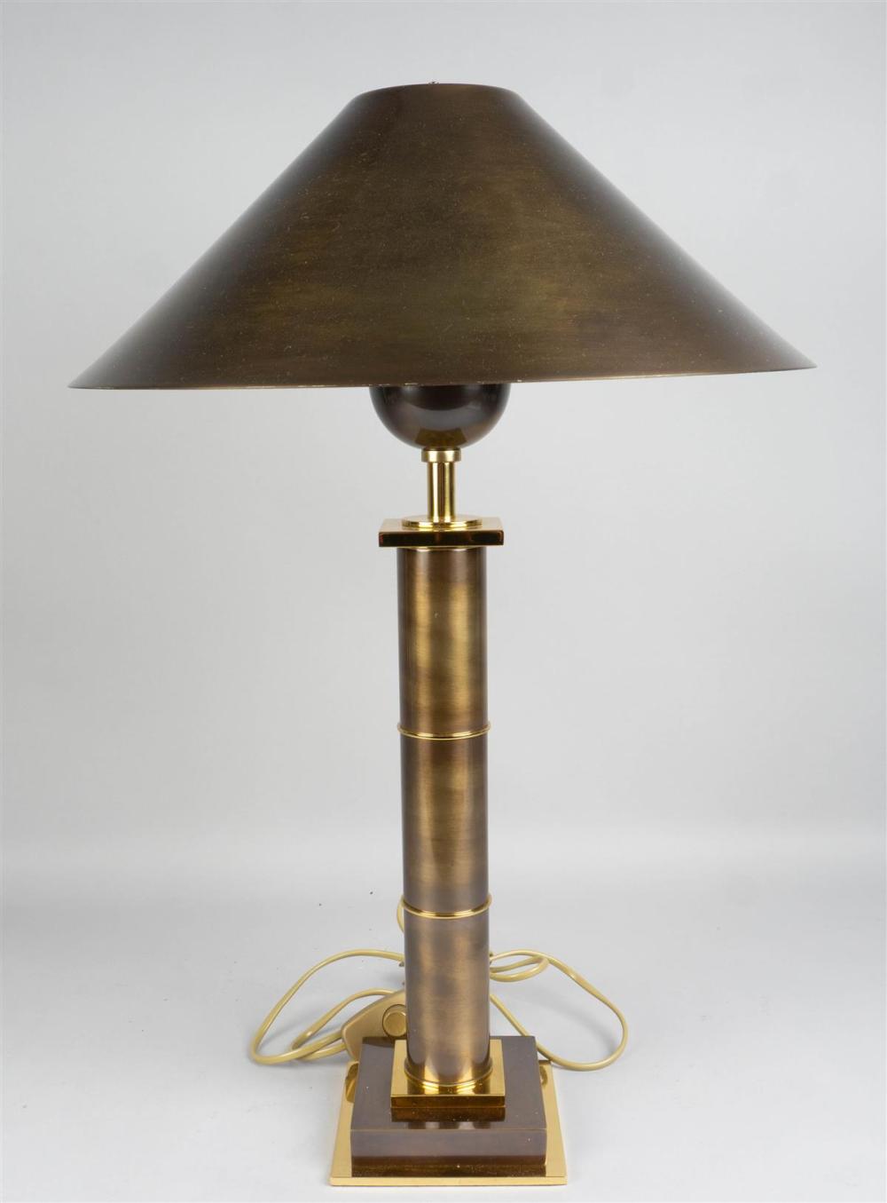 BRASS AND STAINED BRASS TABLE