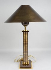 BRASS AND STAINED BRASS TABLE