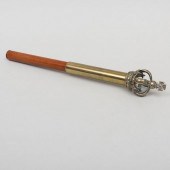 BRASS AND WOOD TIPSTAFFInscrib