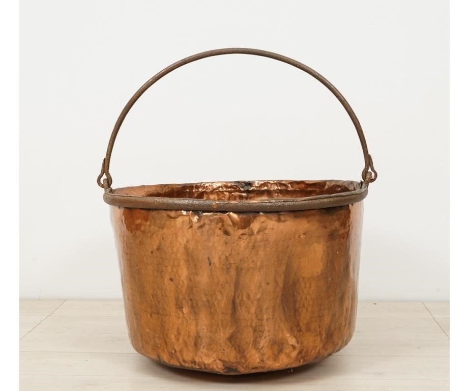 Brass apple butter kettle with iron