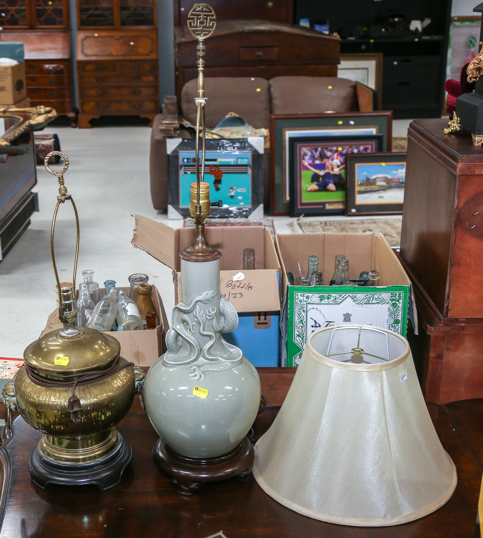 BRASS & ASIAN STYLE TABLE LAMPS One