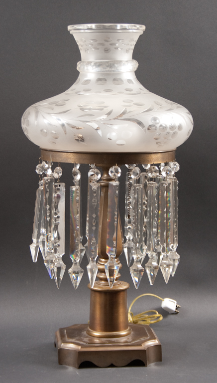 Brass astral style lamp 20th