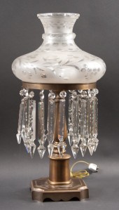 Brass astral style lamp 20th c