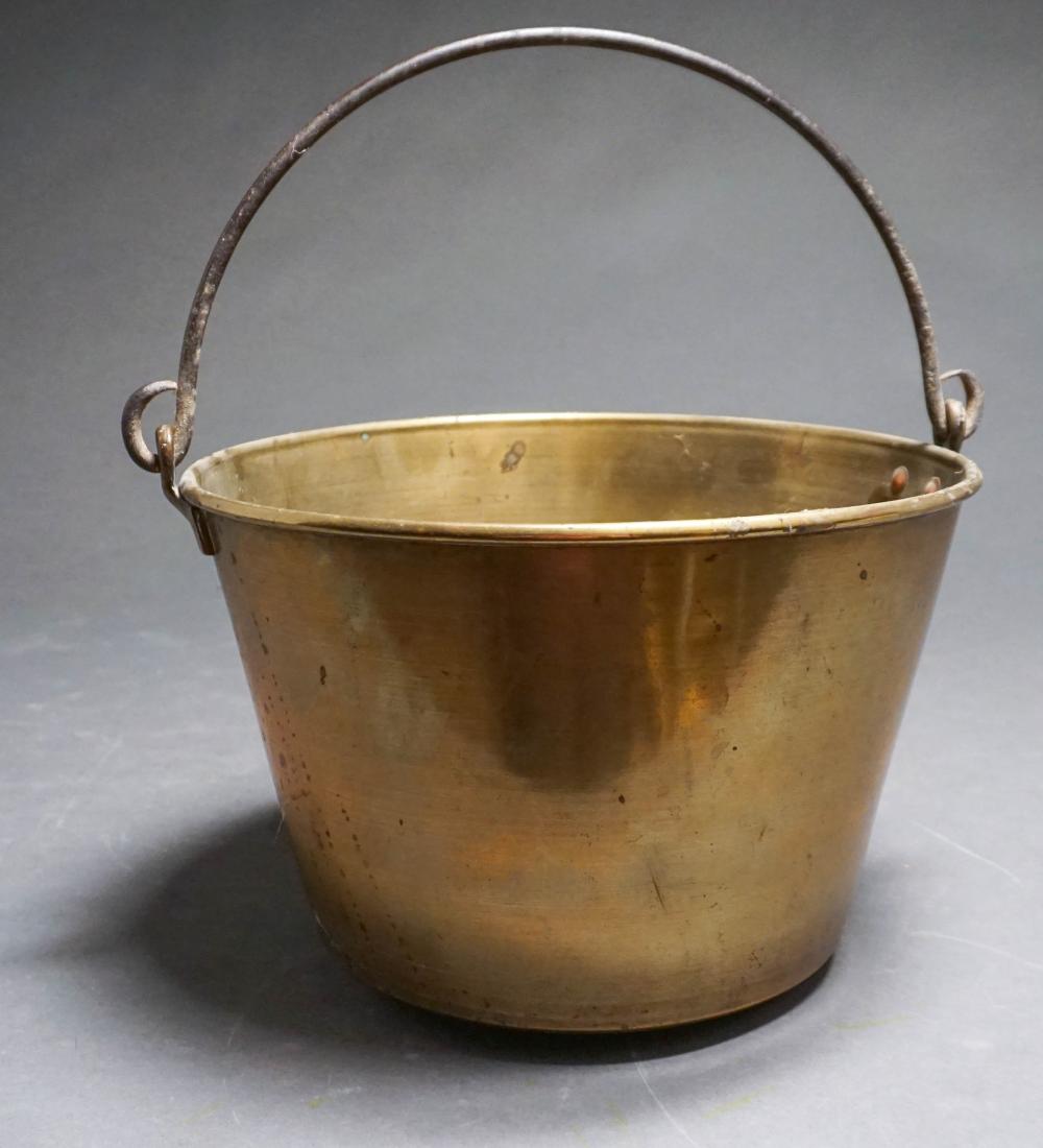 BRASS BAIL HANDLED BUCKET, H: 8 1/2