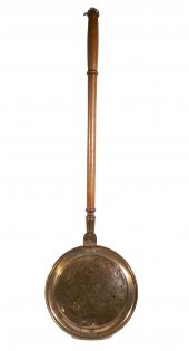 BRASS BED WARMER 19th c. Bed W