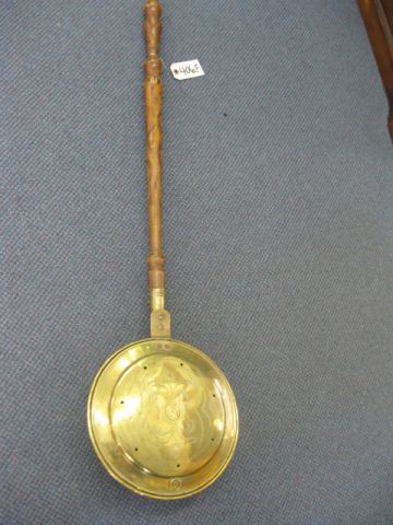 Brass Bed Warmer 19th Century 46''