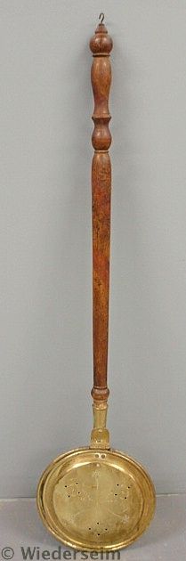 Brass bed warmer early 19th c. with