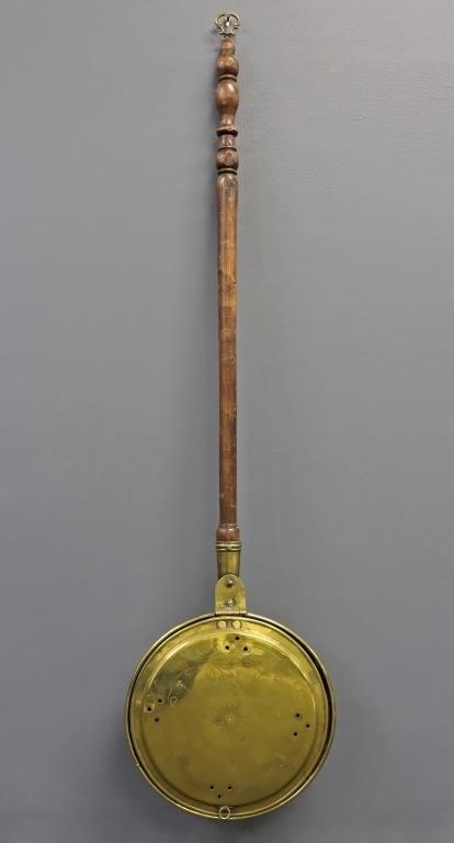 Brass bed warmer, early 19th c.