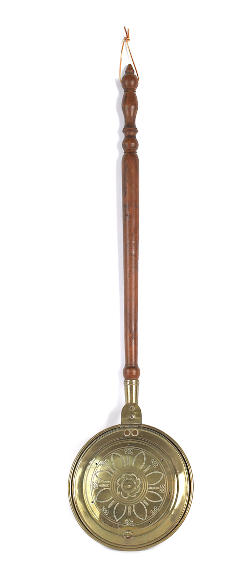 Brass bedwarmer 19th c. with a