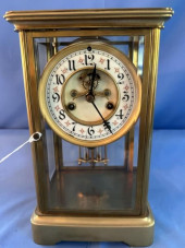 BRASS & BEVELED GLASS SHELF CL