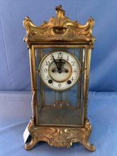 BRASS & BEVELED GLASS SHELF CL