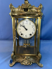 BRASS & BEVELED GLASS SHELF CL