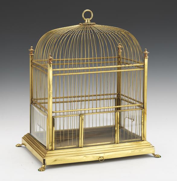 BRASS BIRDCAGE 18 ½"H x 15 ½" x