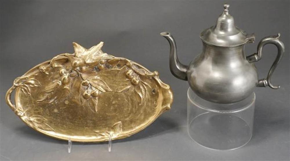 BRASS BIRDS ON BRANCH TRAY AND A