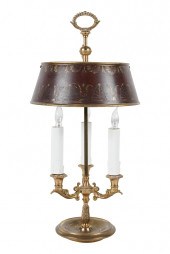 BRASS BOUILLOTTE LAMPwith tole