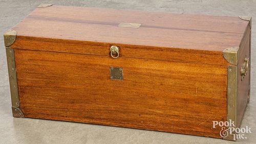 BRASS BOUND CAMPHORWOOD CHEST, 19TH