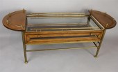 BRASS BOUND COFFEE TABLE WITH