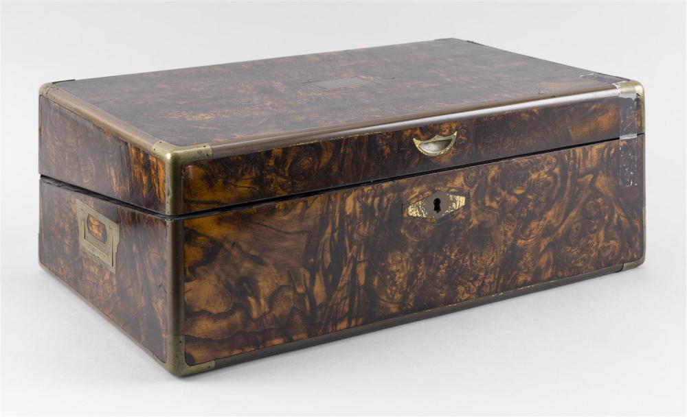 BRASS-BOUND LAP DESK 19TH CENTURY