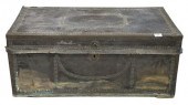 BRASS BOUND LIFT TOP CHEST, LA