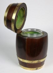 BRASS BOUND MAHOGANY HUMIDOR,