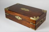 BRASS BOUND MAHOGANY LAP DESK,