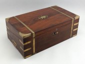 BRASS-BOUND MAHOGANY LAP DESK
