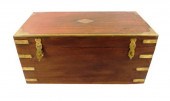 BRASS BOUND SMALL CHEST, 19TH