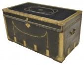 BRASS-BOUND STEAMER TRUNK DECO