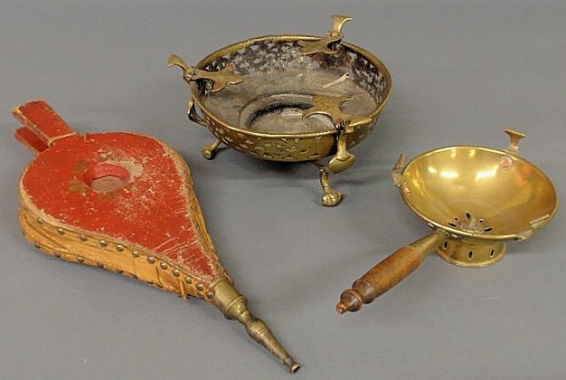 Brass brazier and stand