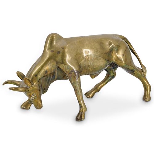 BRASS BULL SCULPTUREDESCRIPTION: