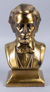 BRASS BUST OF LINCOLN HEIGHT: