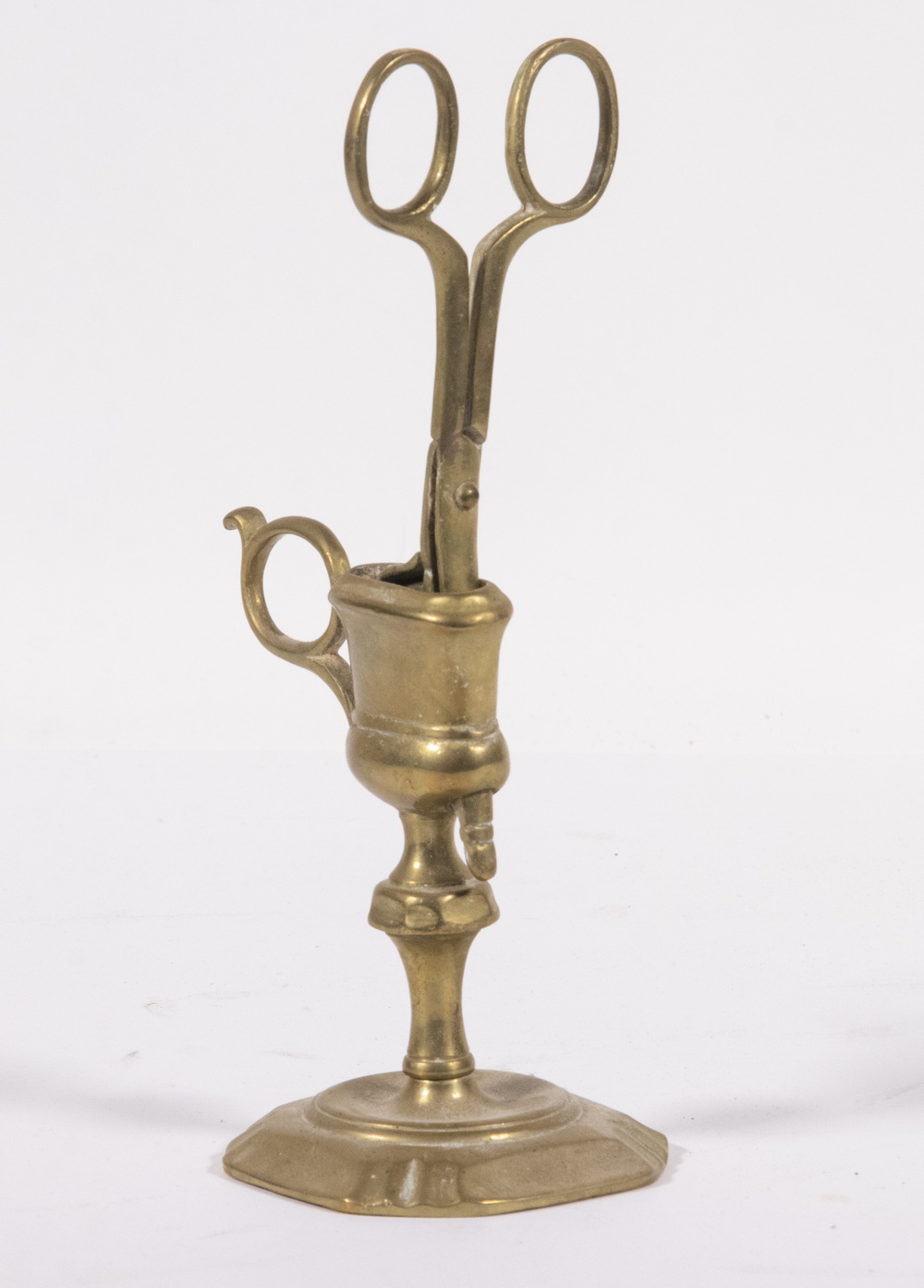BRASS CANDLE SNUFFER WITH STAND