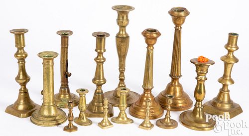 BRASS CANDLESTICKS AND
