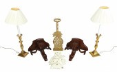 Brass candlesticks as lamps, d