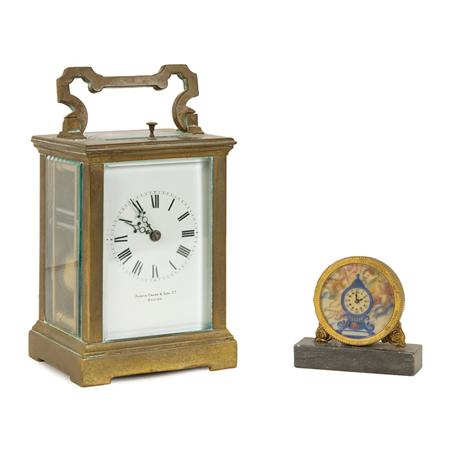 Brass Carriage Clock; Together with