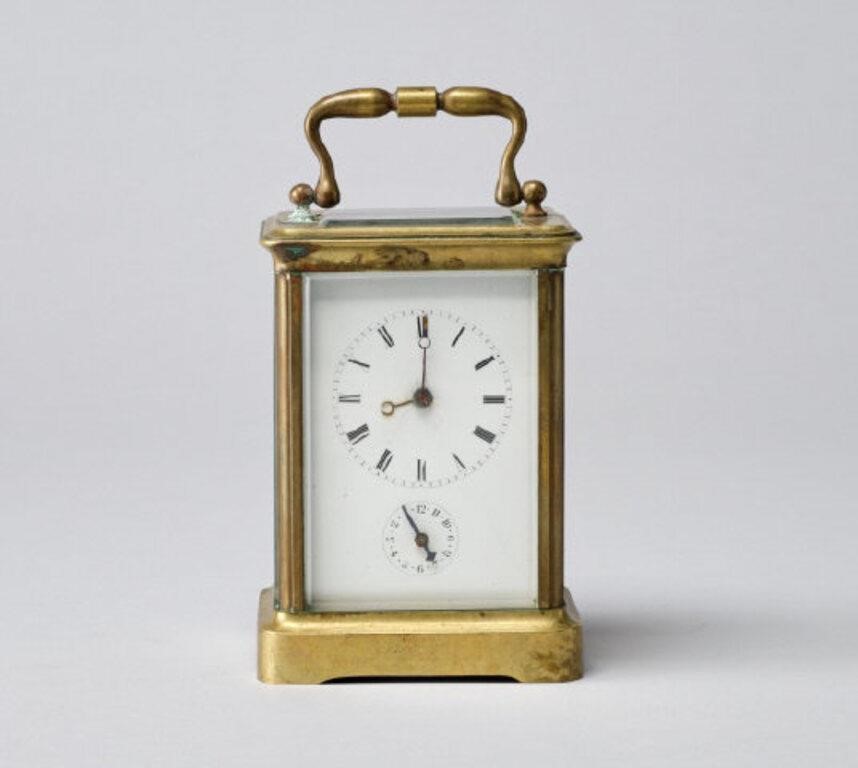 BRASS CARRIAGE CLOCKA brass cased