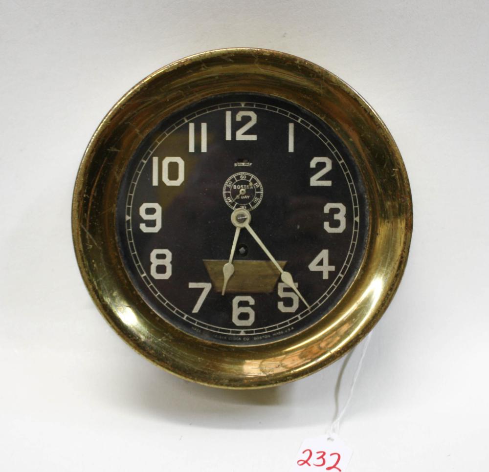 BRASS CASE SHIPS CLOCK BY BOSTON