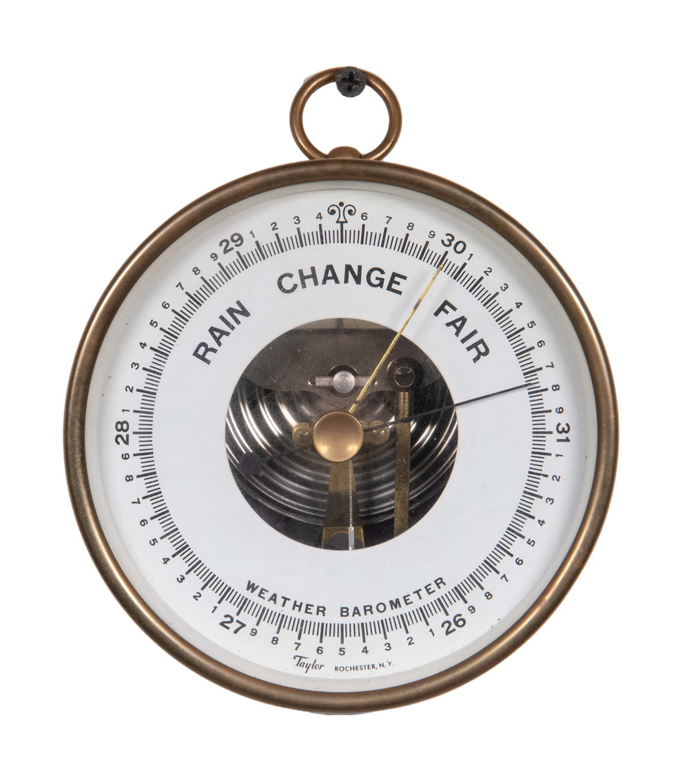 BRASS CASED ANEROID BAROMETER
