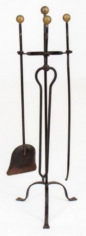BRASS & CAST IRON FIRE TOOLS S