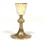 BRASS CHALICE WITH STERLING CU
