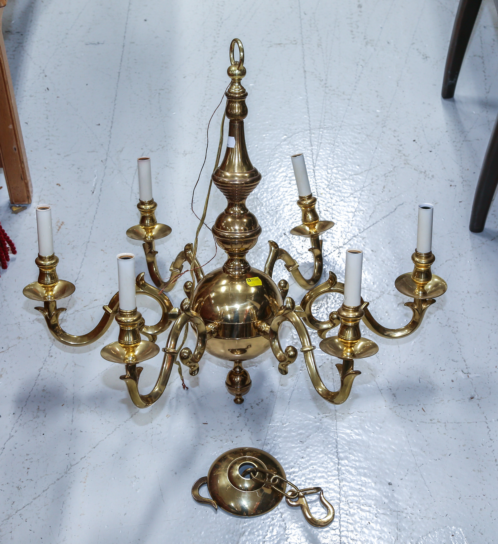 BRASS CHANDELIER Modern; 24 1/2 in.