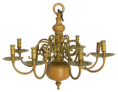 BRASS CHANDELIER WITH EIGHT SC
